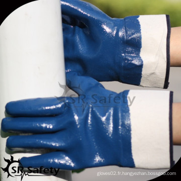 SRSAFET jersey liner nitrile revêtu de résistant résistant aux produits chimiques des gants